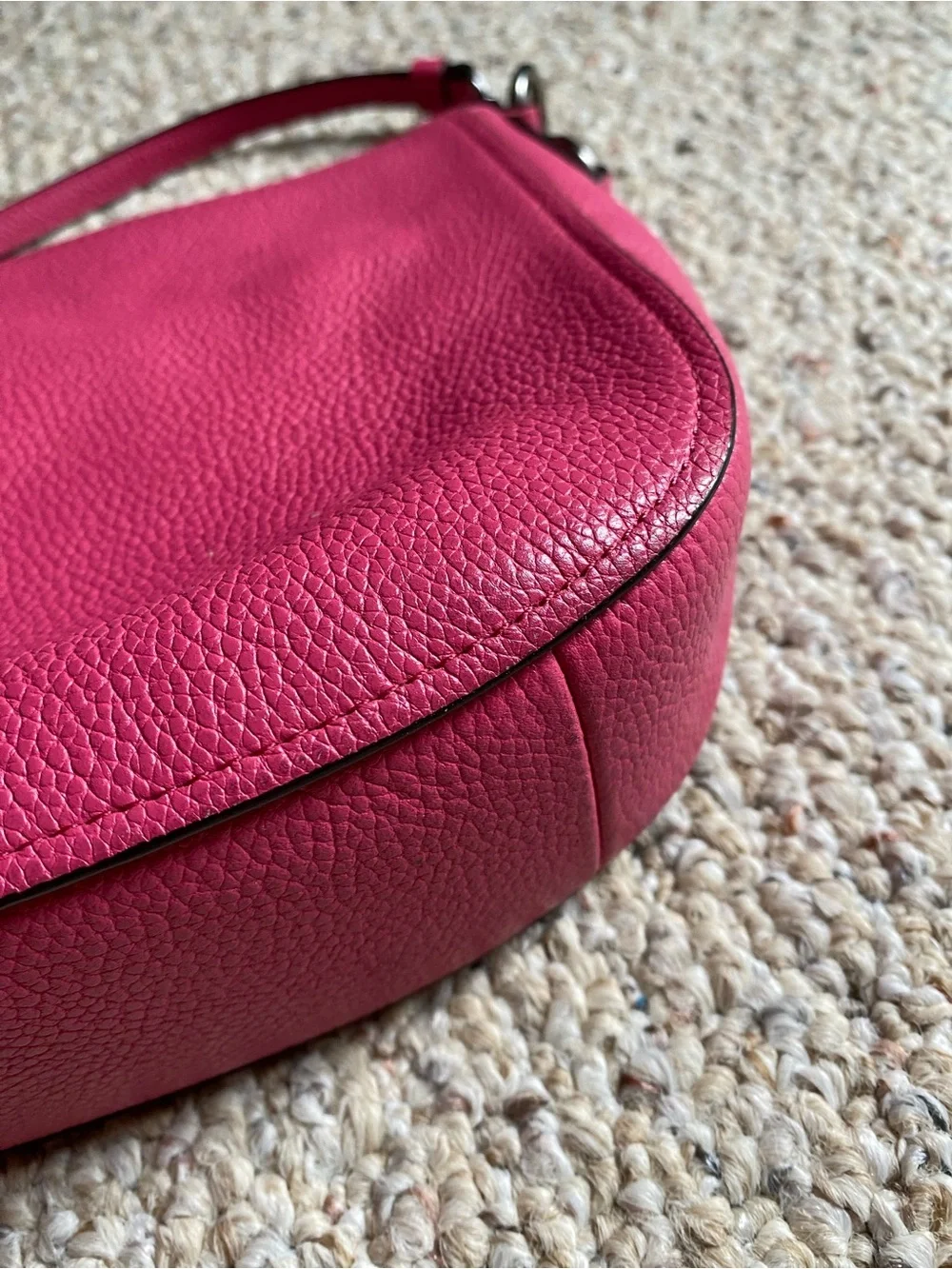 Coach Pink Leather Flower-Stud Crossbody Bag - Picture 9 of 14